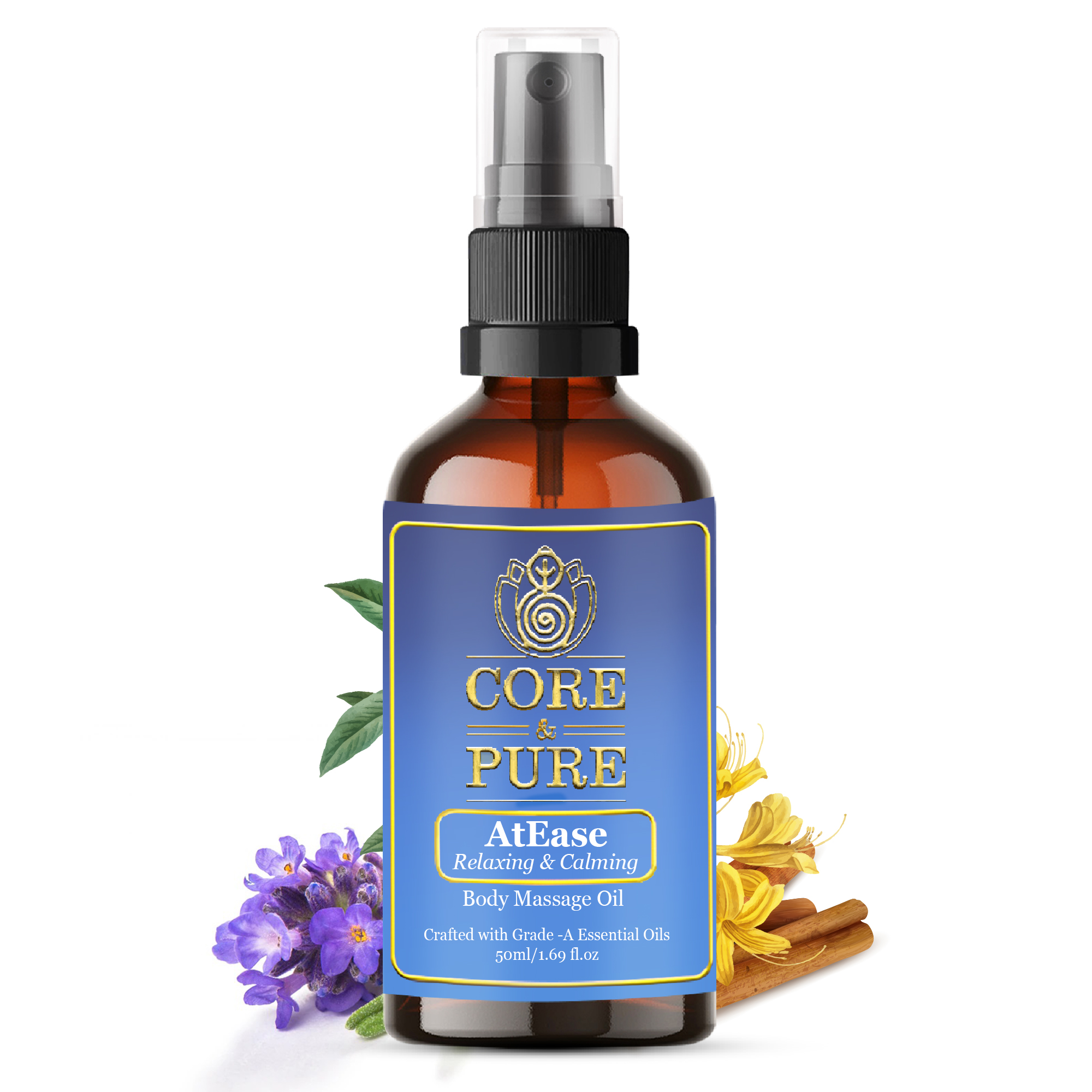 AtEase Massage Oil- Helps in Relaxing & Calming, Tension, Stress & Anxiety