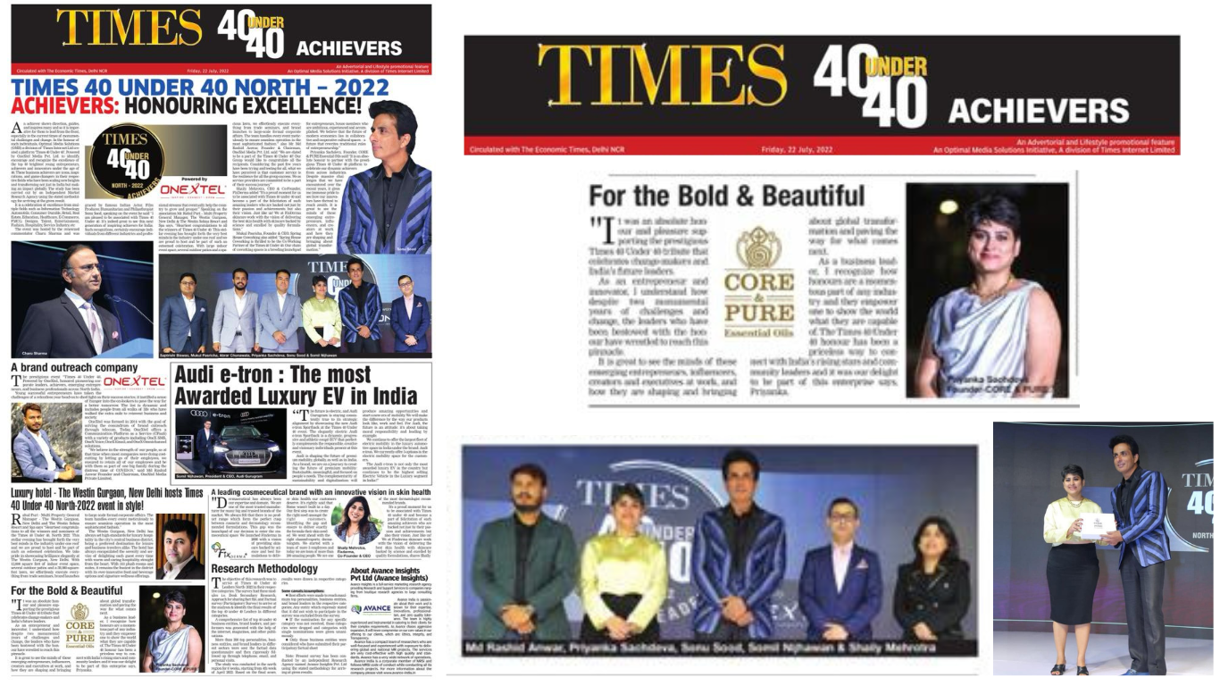 Featured in The Economics Times, Delhi NCR